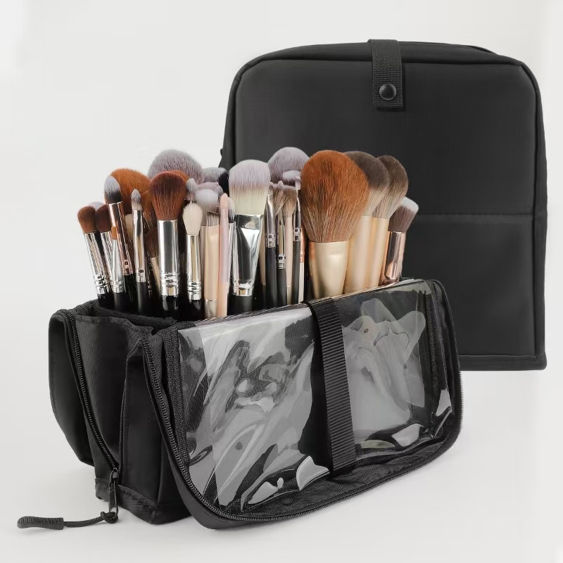 Beauty Makeup Bag - Grand sac de maquillage pliable noir,