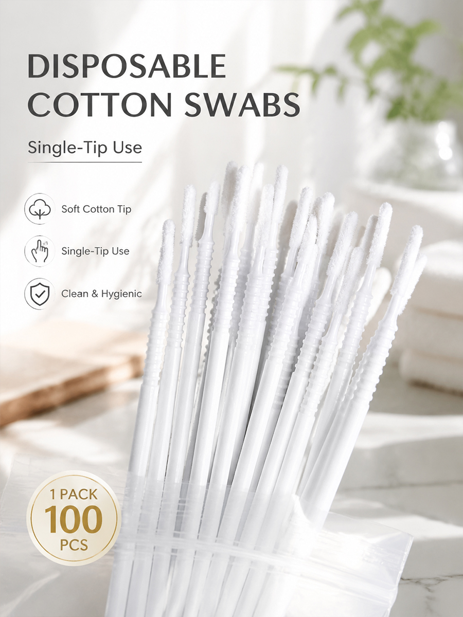 Beauty Makeup Vanity - Coton-tiges longs jetables pour extensions de