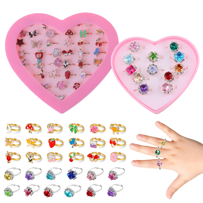 Beauty Makeup Kids - Bagues réglables pour enfants, bijoux exquis,