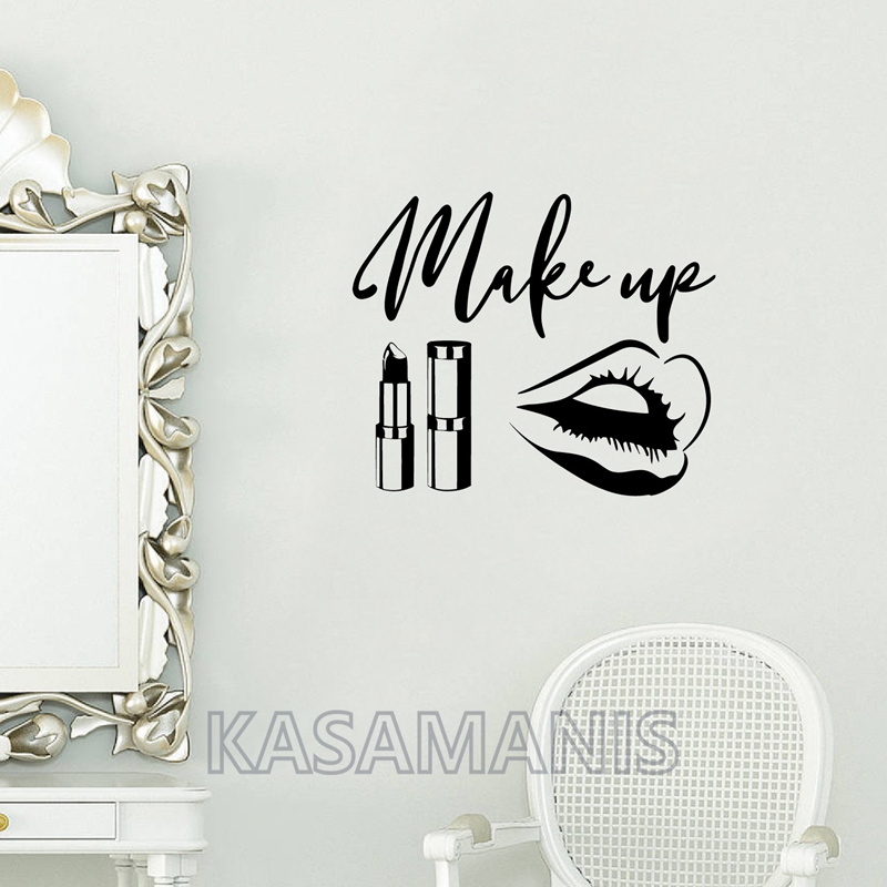 Makeup Is Beauty Quotes - Décalcomanies d'art mural avec citation de