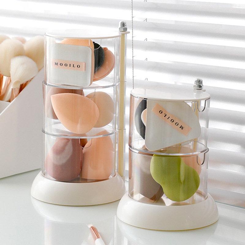 Beauty Makeup Egg - Boîte de rangement rotative pour houppettes