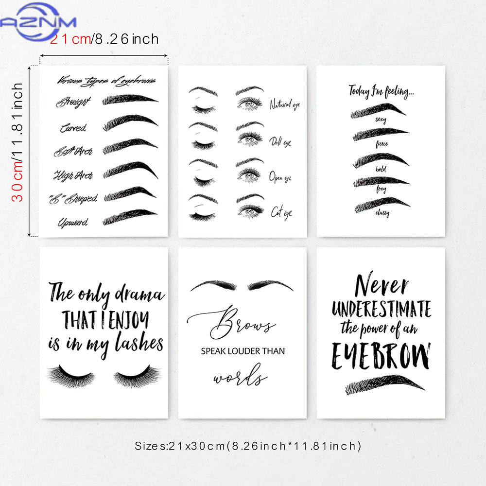 Lot de 6 impressions sur toile - Makeup Is Beauty Quotes avis et prix