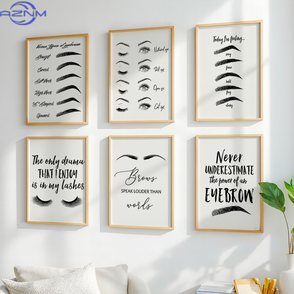 Lot de 6 impressions sur toile - Makeup Is Beauty Quotes avis et prix