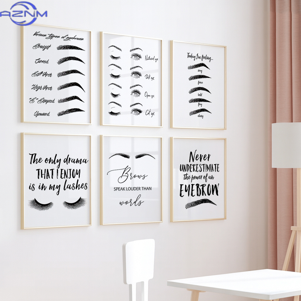 Lot de 6 impressions sur toile - Makeup Is Beauty Quotes avis et prix
