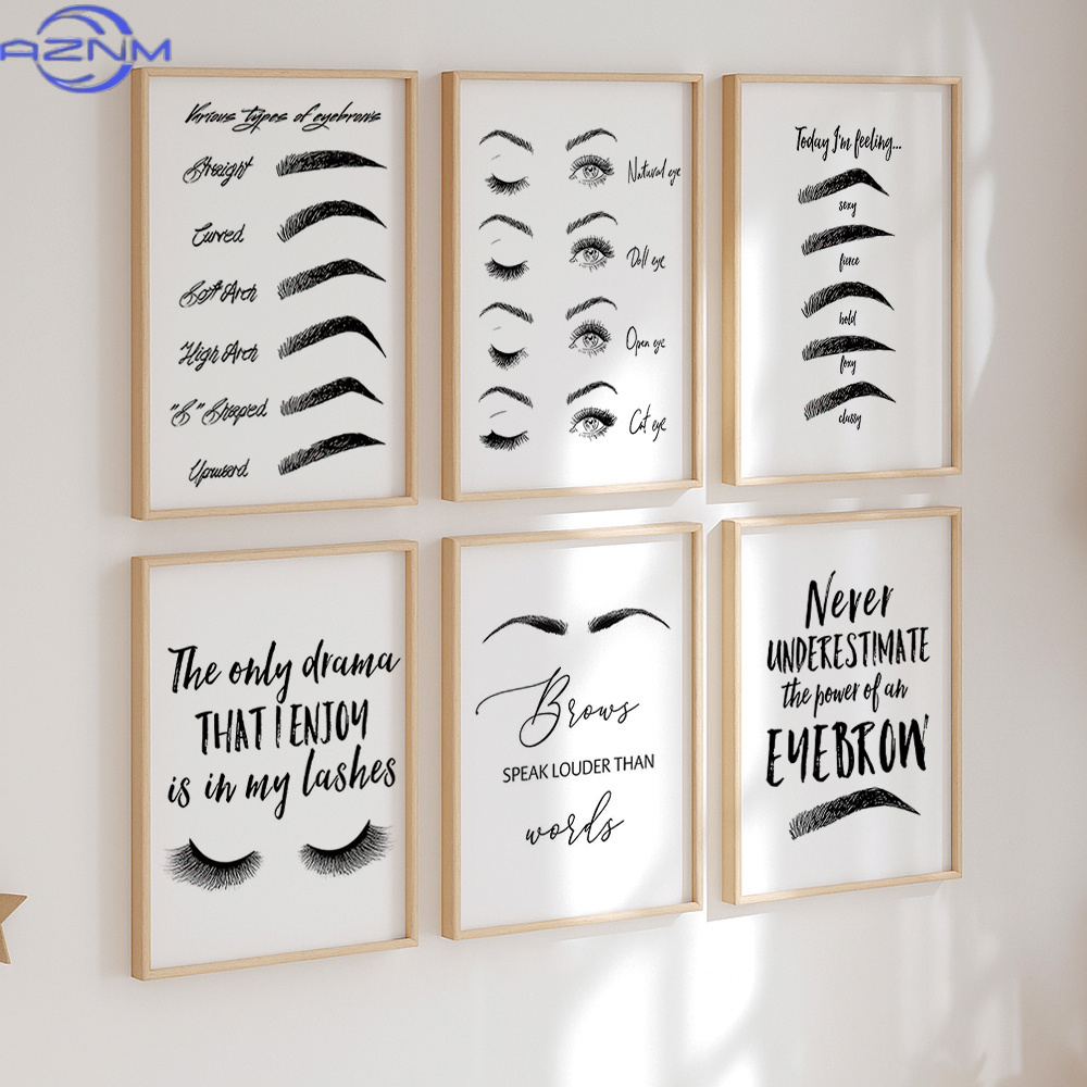 Lot de 6 impressions sur toile - Makeup Is Beauty Quotes avis et prix